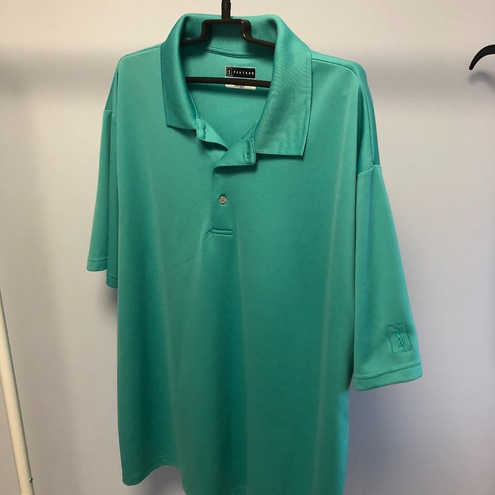 light green pga tour polo shirt